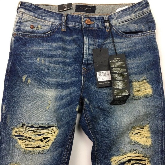 Maison Scotch Denim - Indigo Distressed Boyfriend Fit Jeans